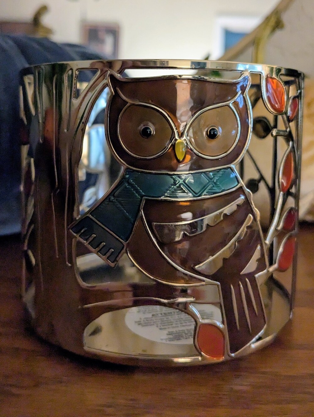 Bath & Body Works Fall Owl Squirrel Forest Friends 3 Wick Candle Holder